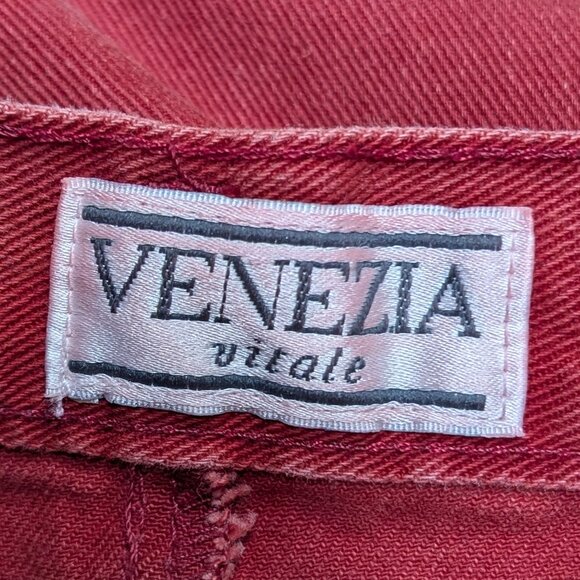 Venezia Red Denim Midi Skirt Size 20 - Picture 8 of 10